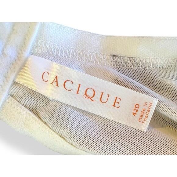 Cacique 36851 White Floral Smooth Lightly Lined Balconette Bra 42D - Picture 6 of 6